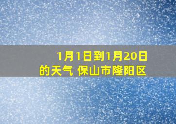 1月1日到1月20日的天气 保山市隆阳区